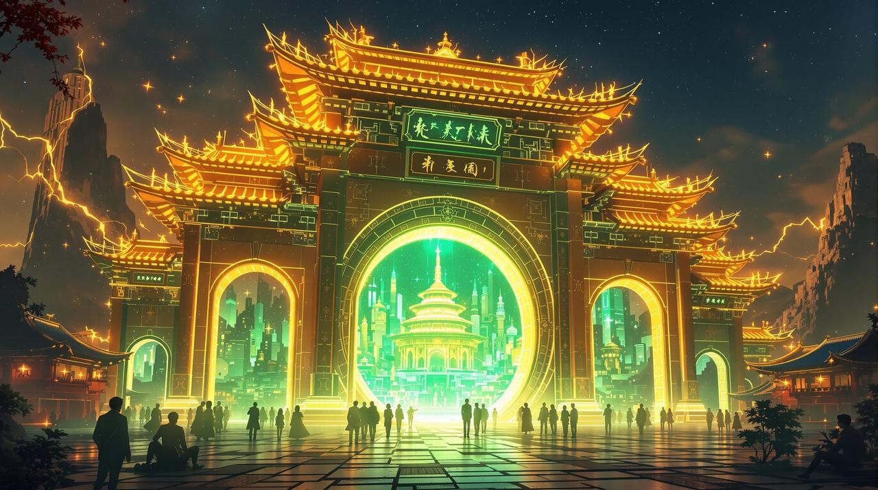 成人漫画免费观看 - 通往次元的第一关，西域门户融合二次元世界的奇幻场景